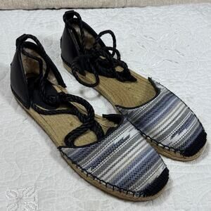 NWOT UGG Libbie Serape Women 9 Blue White Espadrille Slide Sandal Boho Style
